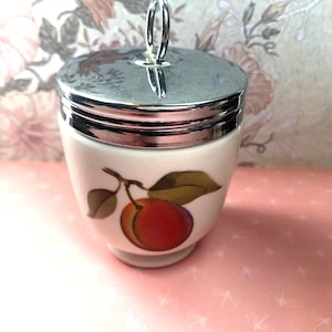 Egg Coddler Evesham Royal Worcester , Peach & Red Currants Pattern. Standard size.
