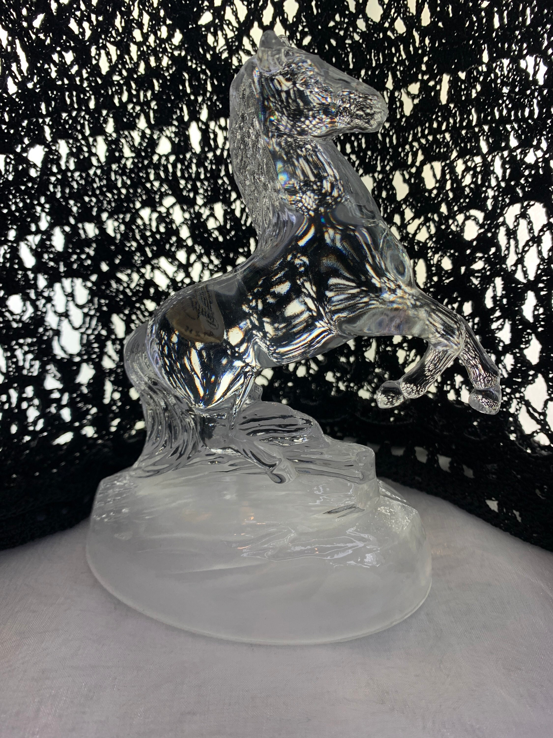 Crystal Horse Statue Rearing Horse Sculpture Crystal Etsy UK