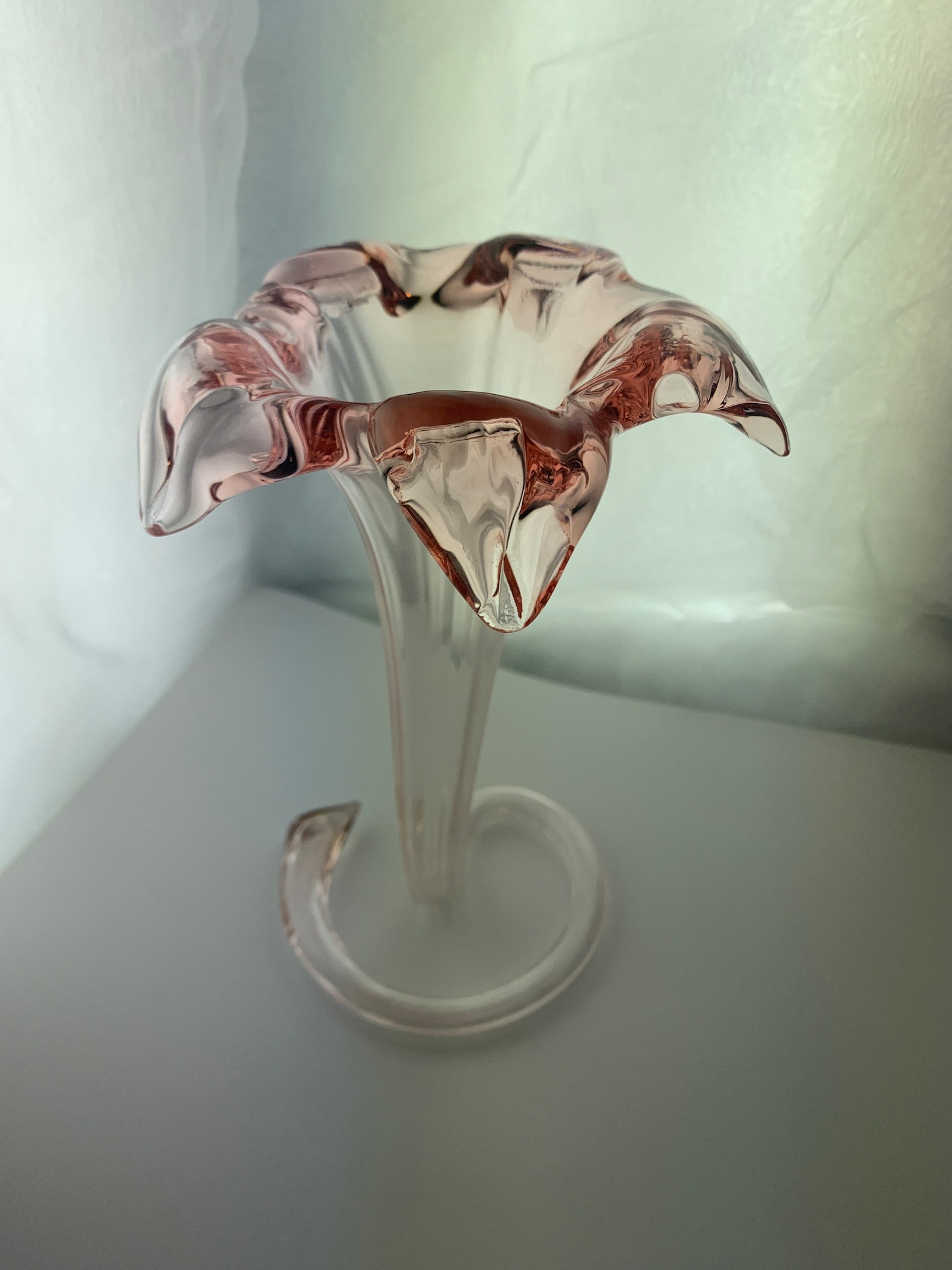 Vintage Glass Murano Vase Flower shaped Vase Hand Blown Art Etsy