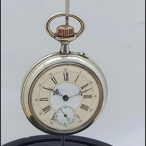 19th Century Antique mechanical Pocket Watch, marked MARQUE DEPOSÉE, French Pocket Watch, men’s pocket watch, personalized gift