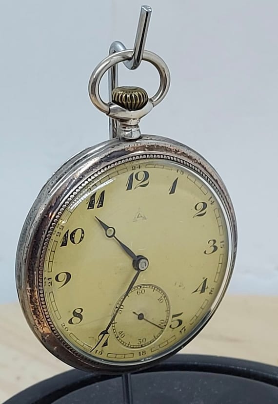 Antique Silver 0.8 Pocket Watch ALPINA 237A Artdec