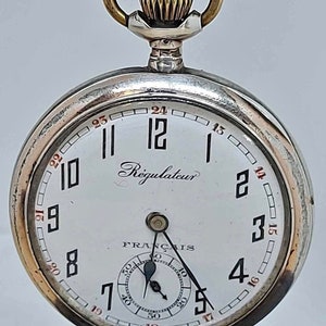 Working antique Swiss  pocket watch 0.800 silver REGULATEUR Francais pocket watch, Cortebert Watch Co/ Juillard Freres pocket watch
