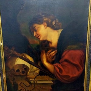 19th Century, Old master painting, Antique Italian School of the 19th Century, inspired by the painting of the 17th Century.
