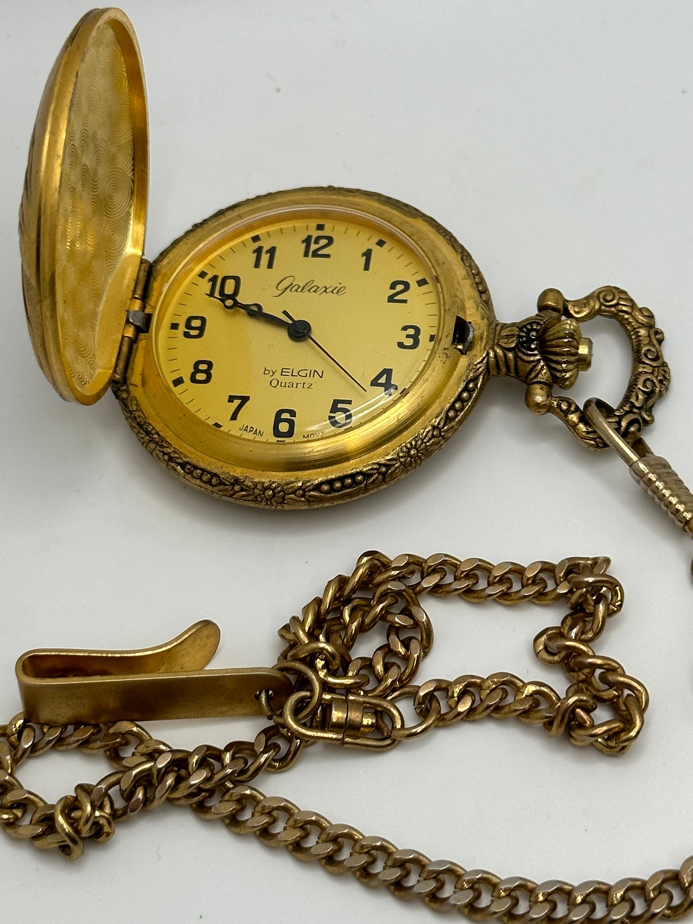 Galaxie Pocket Watch Quartz by Elgin, Battery Pocket Watch Etsy