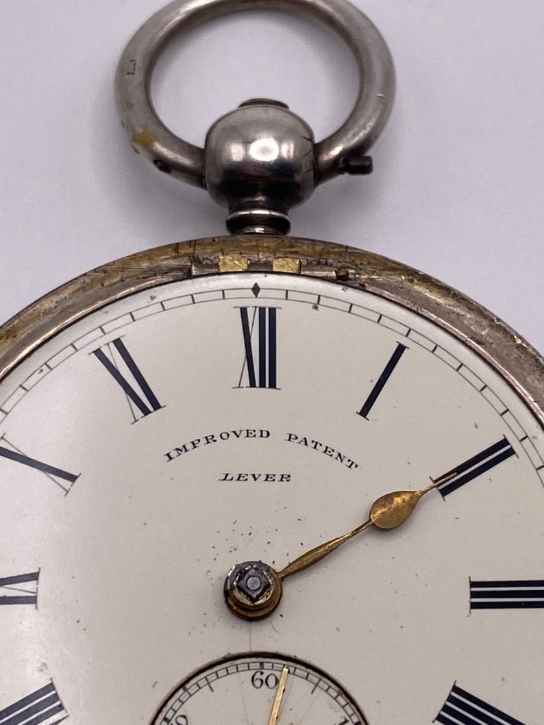 1896 Antique English Silver Pocket Watch Key Wind Pocket Etsy