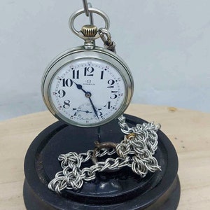 Antike Omega Taschenuhr, Antike Taschenuhr, Schweizer Taschenuhr, personalisiertes Geschenk, luxuriöse Taschenuhr