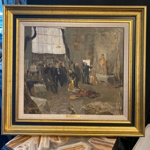 20th Century Painting, Vladimir Yarkin - Studio Oreshnikov,Russian Artist, Oil on Canvas Painting, Original Painting, Russian Art Collection