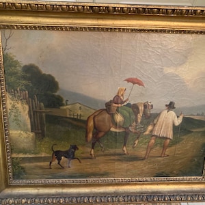 19th Century Oil On Canvas Painting, Biedermeier, Austria - Hungary, Antigue Oil on Canvas