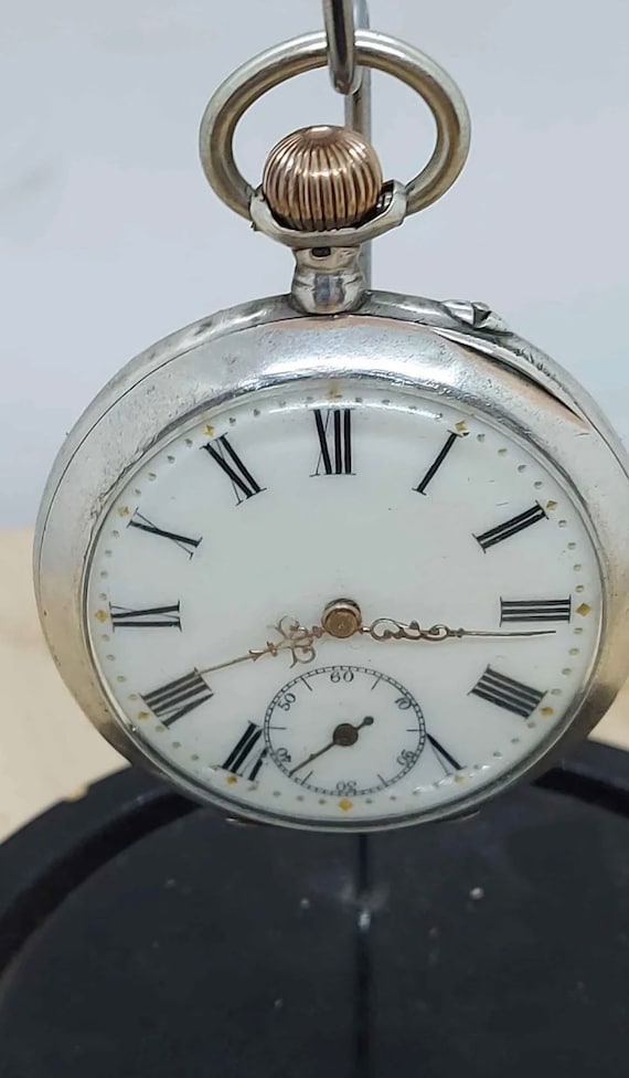 Antique Working silver pocket watch GLOBUS, Cylind