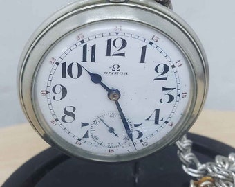 Reloj de bolsillo Omega antiguo, reloj de bolsillo antiguo, reloj