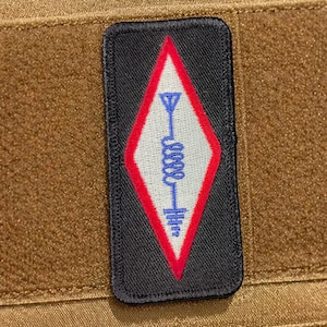 Custom Ham Radio Symbol Patch – RF Coil Antenna Morale Patch – Hook Back Tactical Patch – Amateur Radio Gear – 3.6 x 1.6