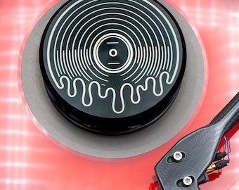 Melting Vinyl Record Weight Stabilizer – Engraved Aluminum Turntable Weight – Music Lover Gift