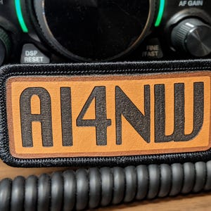 Custom Ham Radio Call Sign Patch – Leather & Fabric Hook Backed Patch – Amateur Radio Gift ...