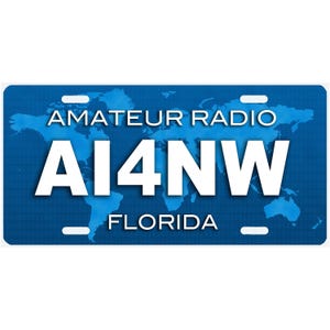 Ham Radio gift. Call sign plate. High Quality Made in The USA! Aluminum Personalized custom Amateur Radio Decorative License tag.