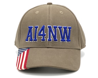 Personalized Amateur Radio, HAM, embroidered call sign cap. High density 3D stitching on this custom American Flag adjustable ham radio hat