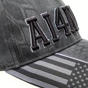 The Best Ham radio Call sign hat for the amateur radio or GMRS operator. Black Kryptek pattern custom text hat.