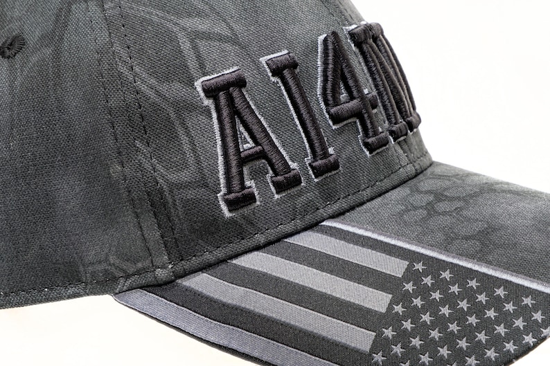 The Best Ham radio Call sign hat for the amateur radio or GMRS operator. Black Kryptek pattern custom text hat.