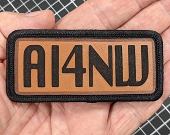 Custom Ham Radio Call Sign Patch – Leather & Fabric Hook Backed Patch – Amateur Radio Gift, Personalized Callsign Patch