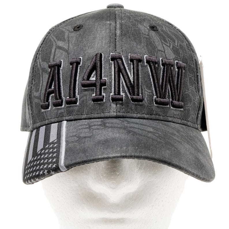 Ham radio Call sign hat for the amateur radio or GMRS operator. Black Kryptek pattern custom text hat.