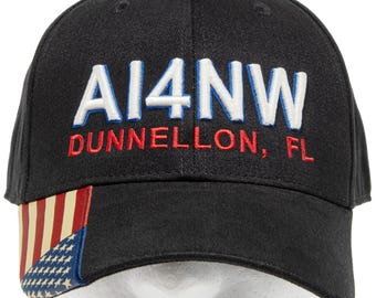 Ham Radio Hat Personalized Callsign Cap | Amateur Radio Operator Gift | Embroidered Ham Radio Baseball Hat for Hams