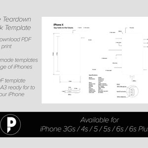 iPhone Teardown Template - Digital Download - iPhone X