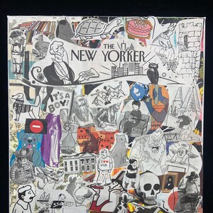 Handmade New Yorker Collage Featuring Dozens of Individual Cartoons