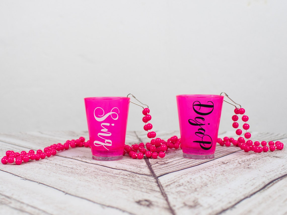 LED Light Up Shot Glass Necklace with Name Personalized Gift Etsy