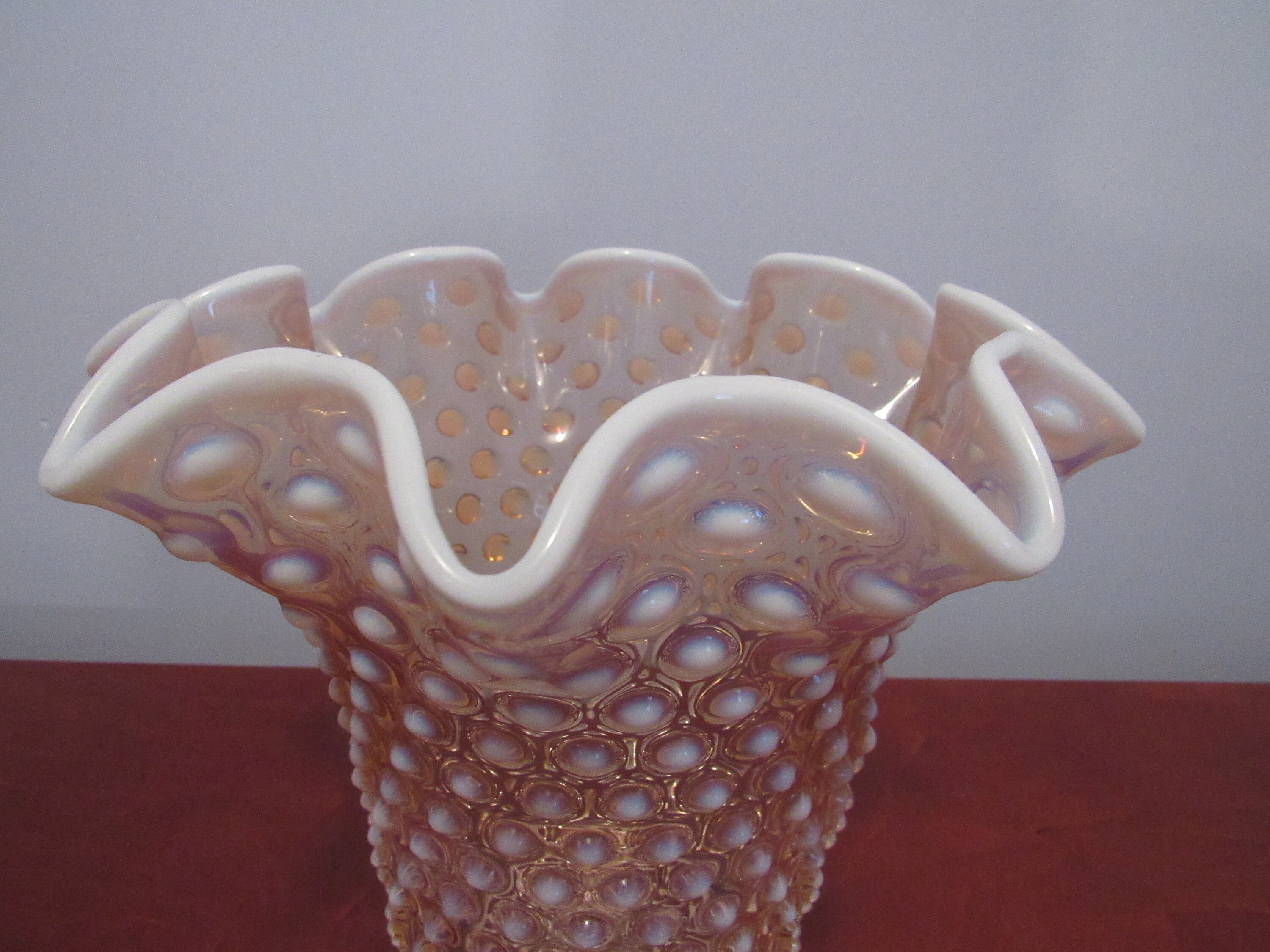 Beautiful Fenton Pink Hobnail Vase Etsy