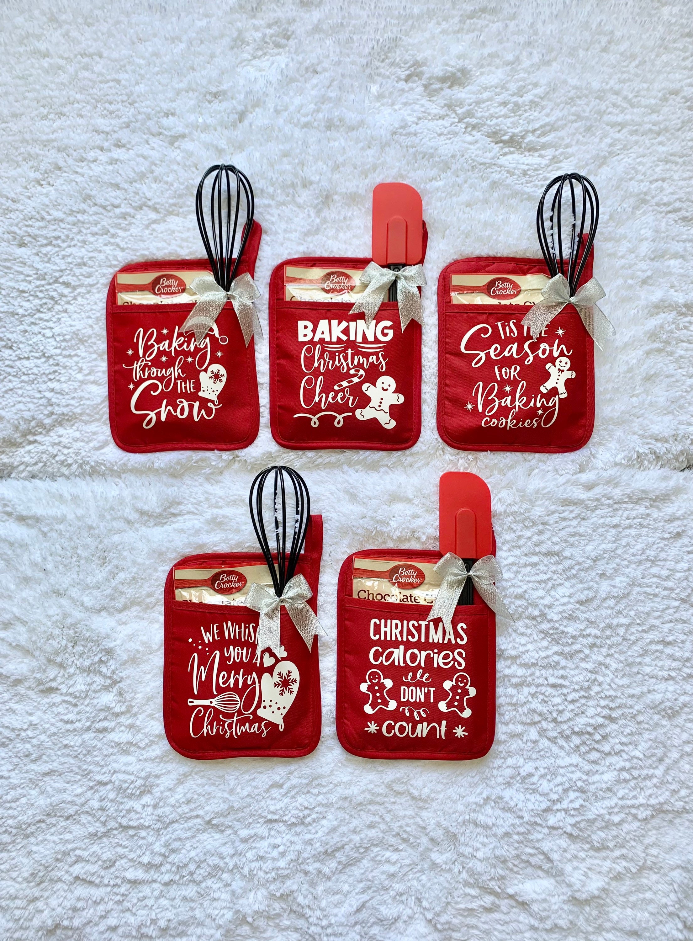 Christmas Pot Rack Baking Kit,christmas Oven Mitts Ornament, Christmas Pot  Holder Baking Kit,kitchen Cooking Baking Gift For Friends Coworker Family