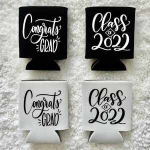 Graduation gift beer hugger; beer holder; beverage insulator; can cooler; class of 2024 favors