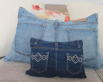 Upcycled Denim Pillow