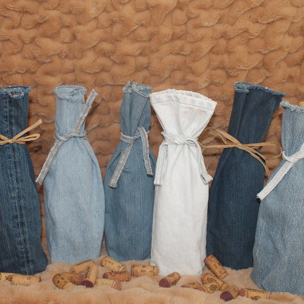 Upcycled Denim Reusable Wine Gift Bag