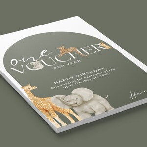 Jeden voucher rocznie, księga pamiątkowa dla dzieci, 1. urodziny, pomysł na prezent, książeczka z voucherami, rocznik, prezent dla dziecka, prezent dla rodziców chrzestnych