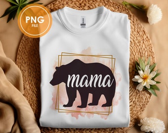 Mama Bear Sublimation Design, Mom Gift, Bear Silhouette (Digital Download)