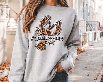 Leopard Crawfish Life Shirt PNG, Sublimation Design (Digital Download)