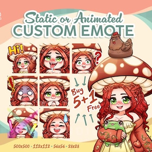 Custom Chibi Static / Animated Emotes for Twitch Discord