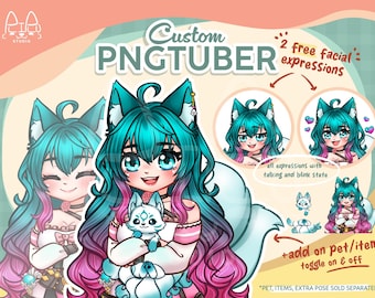 Aangepaste reactieve PNGTuber, VTuber voor Twitch, YouTube, Discord, Fugi en streaming