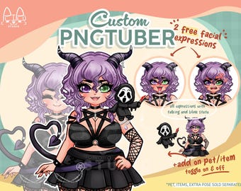 Custom Reactive PNGTuber, Fugi, VTuber for Twitch, YouTube, Discord, Streaming