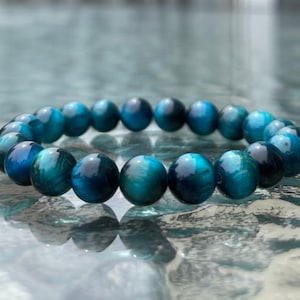 Tiger Eye Bracelet (Peacock Blue)