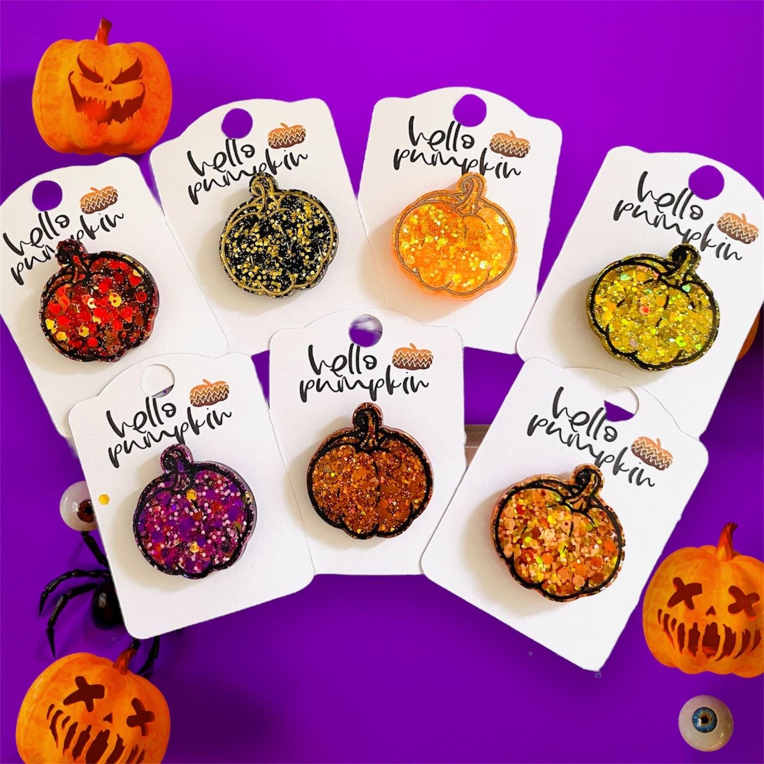 Pumpkin pin, Halloween brooch, spooky witchy jewellery, Halloween gift for teen, autumn fall accessories