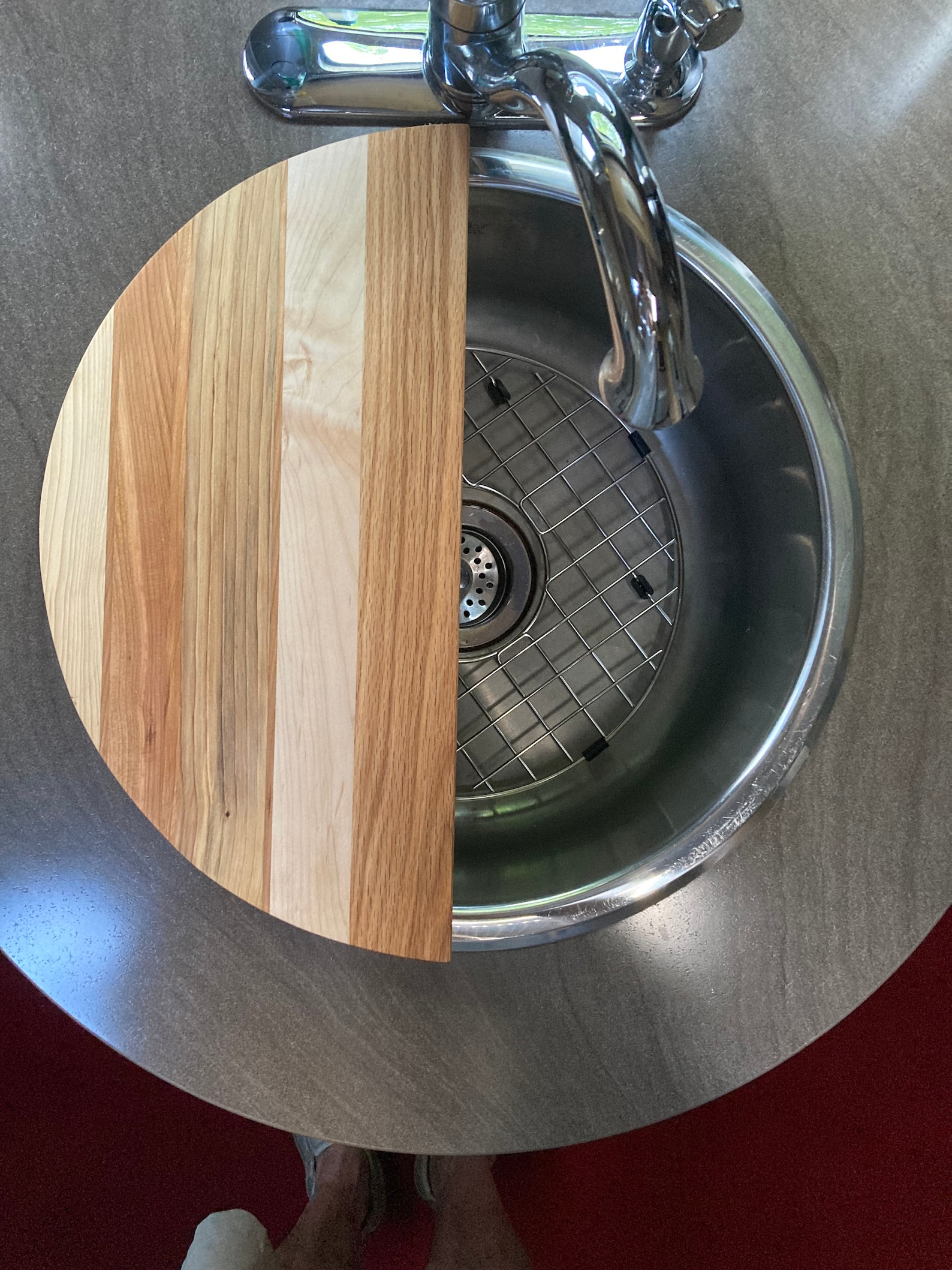 Airstream Round Sink Cover Wood Cutting Board Airstream Etsy