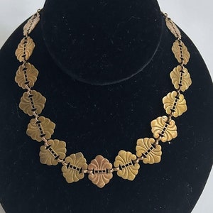 Brass Art Deco necklace or choker, antique jewelry, 1920s necklace