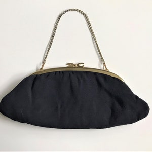 1940er Jahre schwarze Geldbörse, Vintage Handtasche, klassische Clutch, Jemco USA