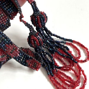 Art Deco beaded tassel necklace, flapper sautoir, antique jewelry, Art Deco jewelry