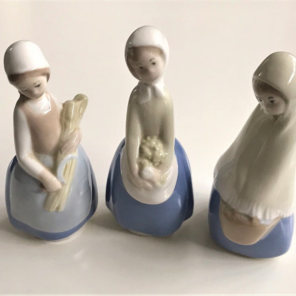 Vintage lot of Rex Valencia porcelain figurines, Lladro style, handmade in Spain
