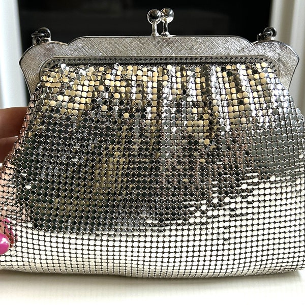 Vintage Oroton silver mesh bag, 1950s party bag, vintage wedding purse, Made in West Germany