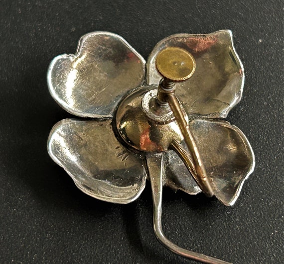 Vintage Sterling silver Gull Craft floral brooch … - image 6