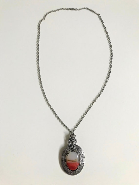 Vintage Miracle pendant necklace, Scottish thistle