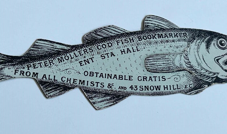 Victorian Möller's Cod Liver Oil Bookmark, Antique Advertising ...