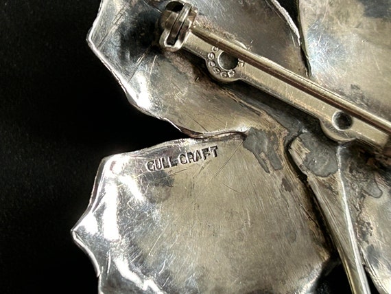Vintage Sterling silver Gull Craft floral brooch … - image 7